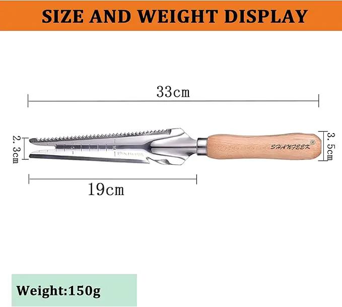 SHANFEEK Weed Puller Crack Weeder Weed Remover Tool for Yard Hoe Gardening Tools Stainless Steel One-Piece Molding (I-Type) by GreenHaven Gardens