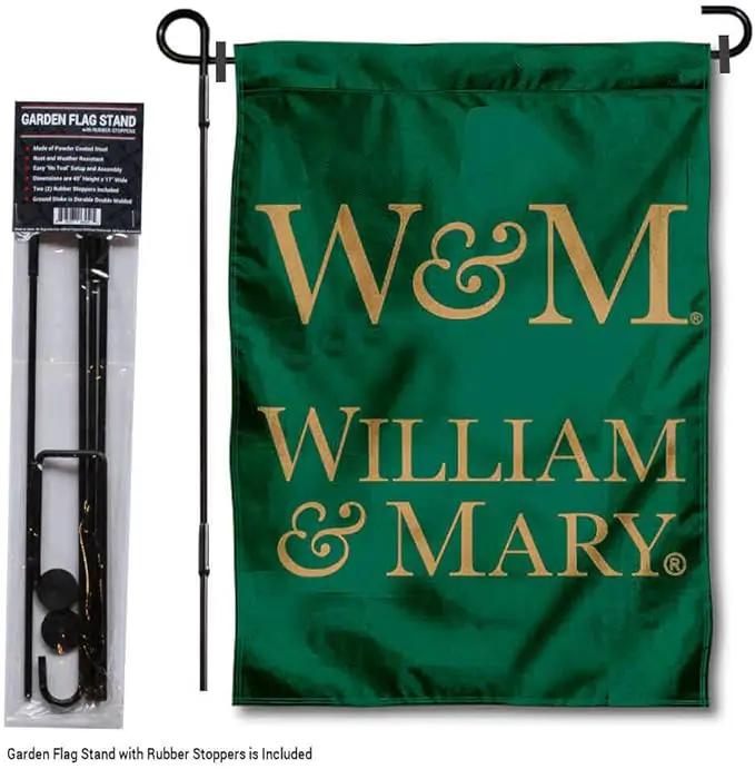 College Flags & Banners Co. William & Mary Tribe Garden Flag with Stand Holder by GreenHaven Gardens