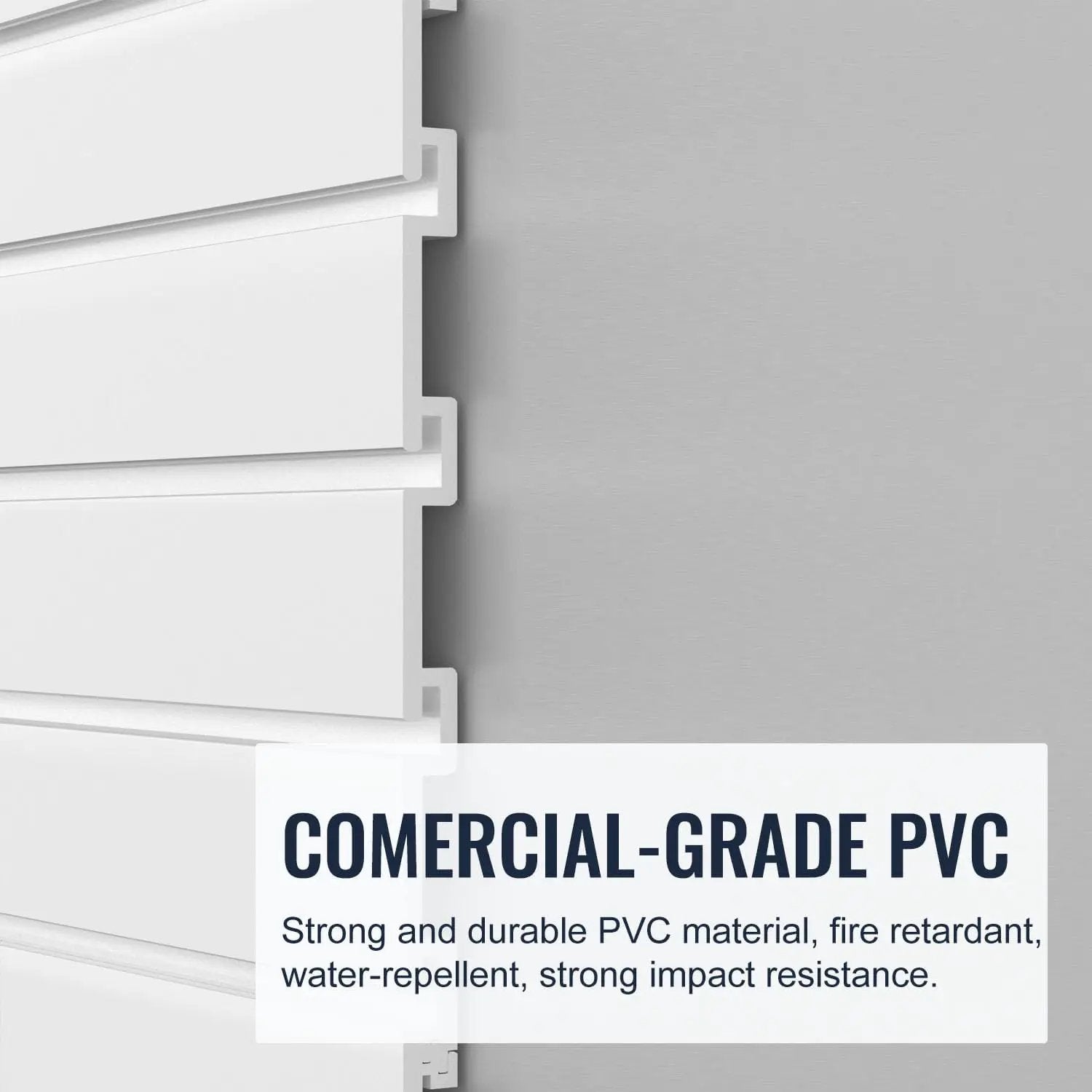Slatwall Panel Garage Organizer PVC Slatwall Heavy Duty Wall Mounted Rack, Interlocking Slat Wall Panels for Tool Organization Peg Board(White 4 x 8 ft) by GreenHaven Gardens