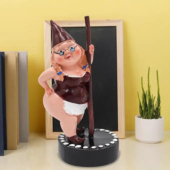 Pole Dancing Gnome Statue, Resin Garden Gnome Statues, Funny Outdoor Gnome Figure, Creative Garden Spring Decoration, Pole Dance Garden Gnome, Spring Garden Statue(6.7"/17 cm) by GreenHaven Gardens