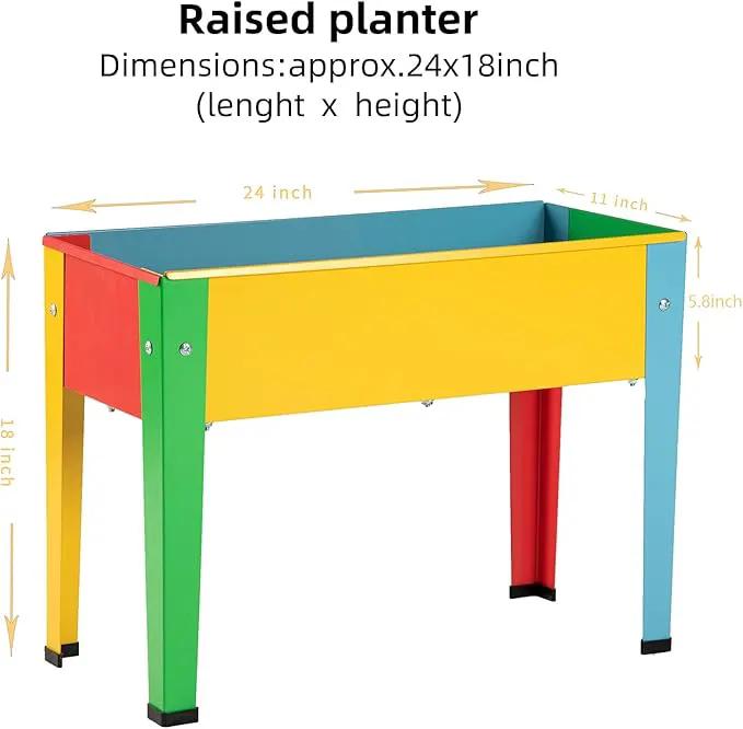 Raised Garden Bed With Legs, Galvanized Planter Box for Herbs and Vegetables (Multi-Colored) by GreenHaven Gardens