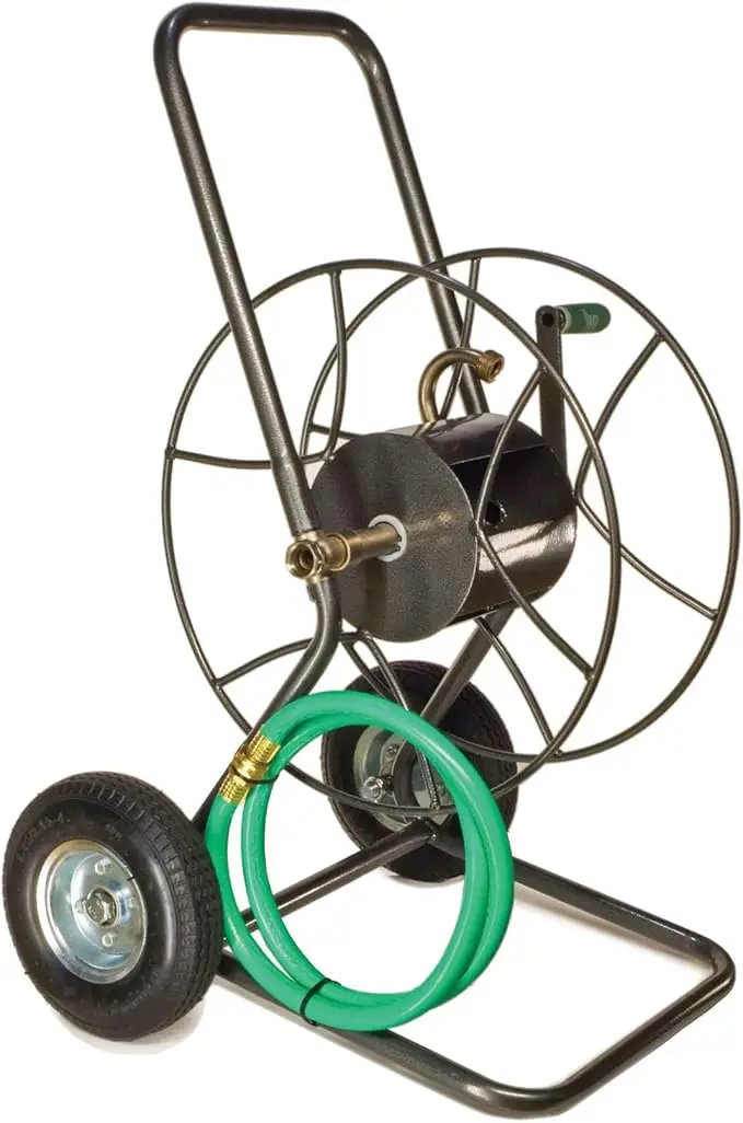 Yard Butler Hose Reel Cart with Wheels Heavy Duty 200 Foot Metal Hose Reel Suitable for Gardens, Lawns and Outdoor - IHT-2EZ by GreenHaven Gardens
