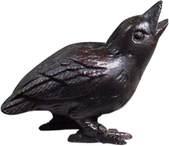 NACH Cast Iron Baby Crow Statue, Raven Garden Statues, Crow Garden Sculpture, Bird Figurines Home Decor, Crow Decor, Raven Decor, Black Bird Statue, 5.4 x 2.2 x 3.2 inches, JS-90-7116 by GreenHaven Gardens