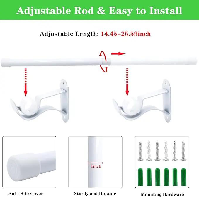 DOUBFIVSY Hanging Planters for Indoor Plants Plant Hanger, Adjustable Hanging Window Planter Hanging Wall Planter for Garden, 25in Plant Shelves Metal Holder Rod with Pots (White) by GreenHaven Gardens