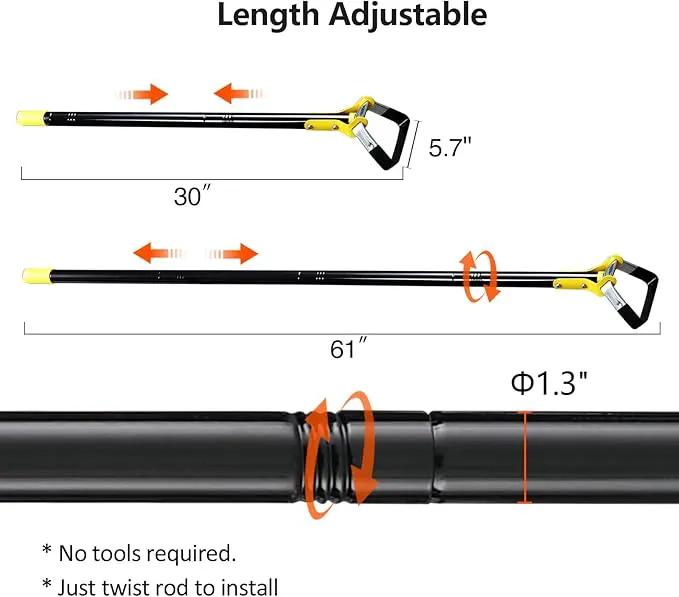 DonSail Hoe Garden Tool -Scuffle Garden Hula Hoes for Weeding Gardening Long Handle Heavy Duty - Adjustable Weeding Loop Stirrup Hoe 30-61 Inch Black by GreenHaven Gardens