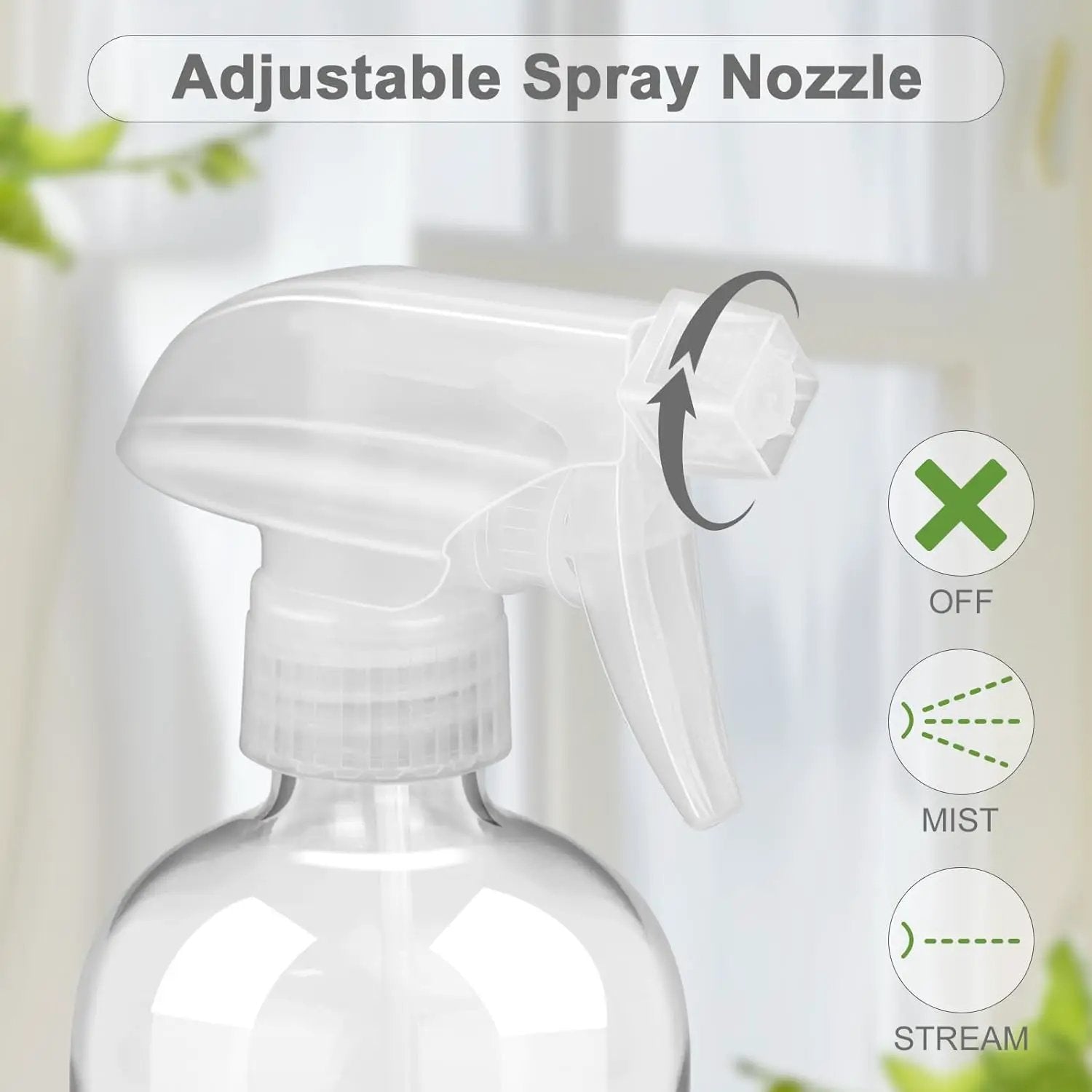 2 Pack Glass Spray Bottles with Silicone Sleeve, 16 oz Empty Refillable Containers with Adjustable Spray Nozzles, Spray Bottles for Hair, Cleaning Solutions and Plants Black by GreenHaven Gardens