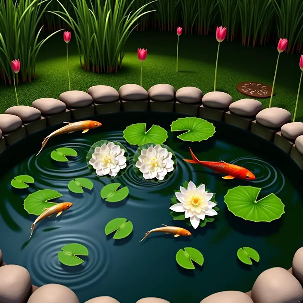 6 Pcs White Artificial Lotus Flowers Large Floating Lotus Flowers Faux Flowers Water Lily Flowers Fish Pond Plants with Artificial Lily Pads, Home Decor Flowers by GreenHaven Gardens