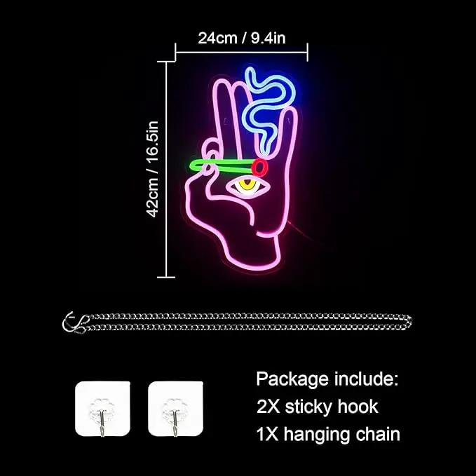 WLHOPE Evil Eye Neon Signs Hand Eye Neon Signs Pink Blue Led Neon Signs for Wall Decor, Hamsa Neon Sign, USB Connectivity Eye Neon Light Signs for Bedroom Game Room Home Bar Pub Cafes Party Gift by GreenHaven Gardens