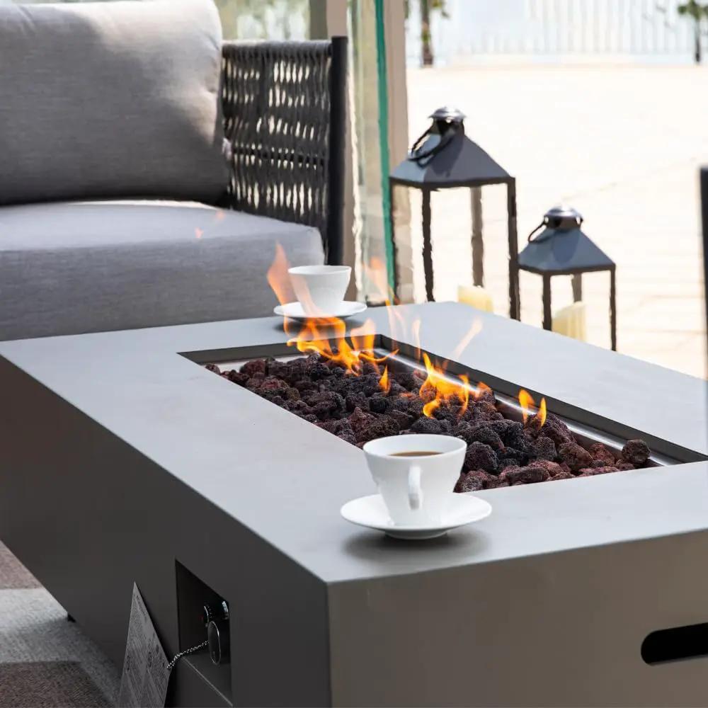 Westwood 50” Propane Fire Pit Smokeless Firepit Outdoor Gas Fire Pit for Outside Patio Firepit Table Includes Rain Cover Converter Kit Lava Rocks Lid CSA Certified by GreenHaven Gardens