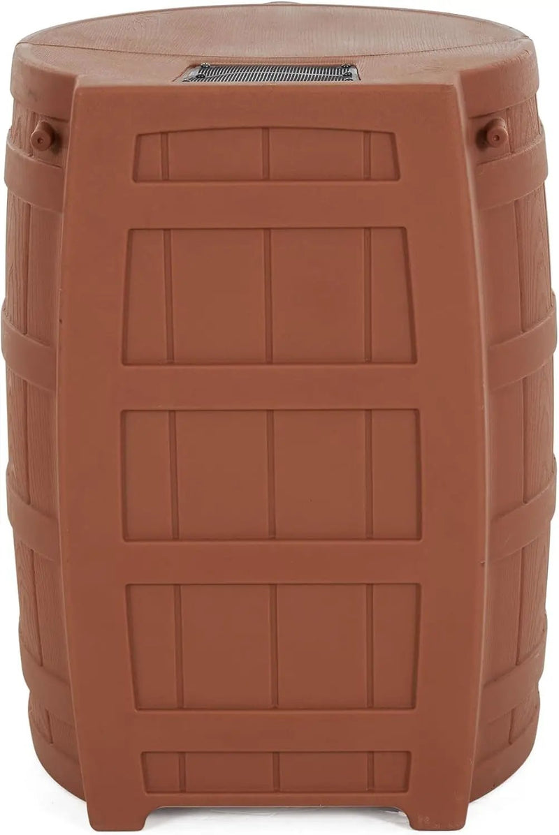 Good Ideas Rain Wizard 50 Gallon Plastic Outdoor Home Rain Barrel Water Storage Collector with Brass Spigot and Flat Back Design, Terra Cotta (4 Pack) by GreenHaven Gardens