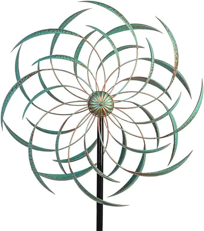VEWOGARDEN Large Wind Spinners for Yard and Garden, Waterproof Metal Doubles Wind Spinners Outdoor Decor, Wind Sculptures & Spinners with Stakes (23" W * 80" H) by GreenHaven Gardens
