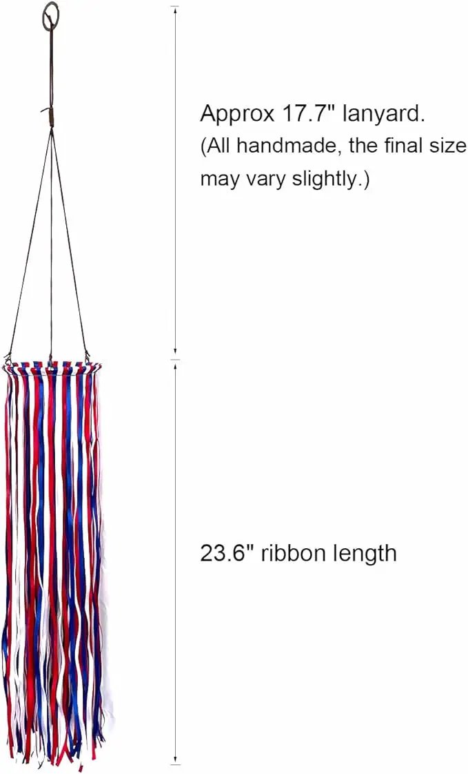 Satin Ribbon Windsock Streamer, Outdoor Decorations for Your Patio, Garden, Yard, Dock and Camper, 41-Inch, WS41-LBH by GreenHaven Gardens