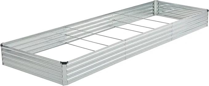 12x4x1ft Galvanized Raised Garden Bed,Outdoor Planter Box Metal Patio Kit Planting Bed for Vegetables Flowers Herb,Silver by GreenHaven Gardens