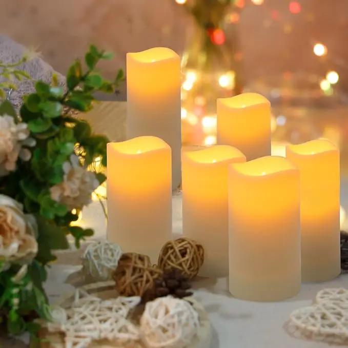 Metaku Flameless Flickering LED Candles Set of 12 - Battery Operated Ivory with Remote & Timer for Halloween, Christmas, Bedroom, Home, Wedding, Birthday Decoration D2.2'' x H4''5''6''7'' by GreenHaven Gardens