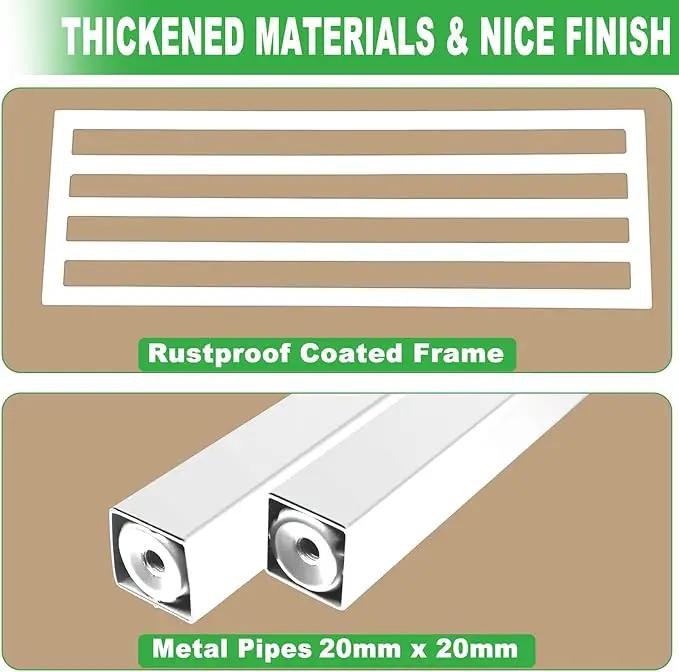 2 Pack Metal Plant Stand Outdoor Plant Shelf Indoor,1 Tier Heavy Duty Plant Stands for Multiple Plants,26" L x 10.12" H x 8.75" W,White by GreenHaven Gardens