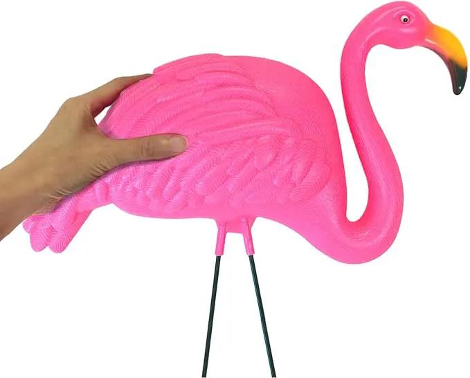 GIFTEXPRESS Pink Flamingos Yard Decorations - 2 Pack Extra Large 24" Tall Plastic Flamingo Statue w/Metal Stakes - Lawn Ornaments & Garden Decor for Outdoor Parties by GreenHaven Gardens