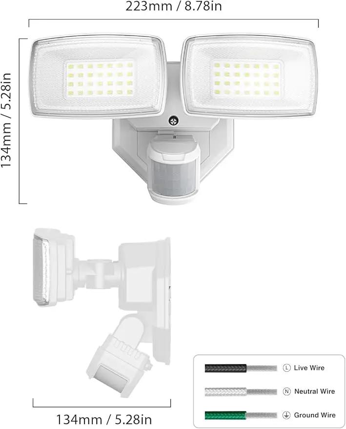 Onforu 32W 2 Head Motion Sensor Outdoor Lights, 3200LM 6500K LED Security Light, Dusk to Dawn, Motion Detector Light for Outside, IP65 Waterproof Flood Lights for Garage, Yard(White) by GreenHaven Gardens