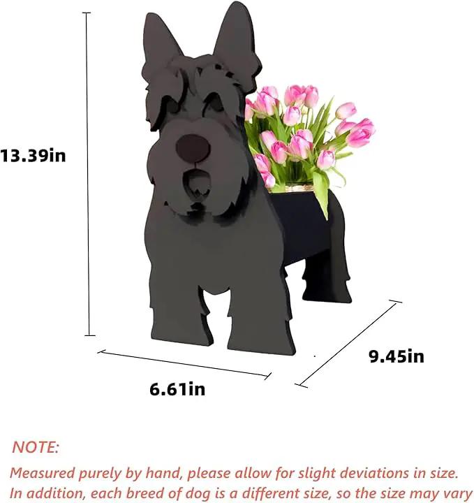 Scottish Terrier Dog Planter Plant Pots,Cute Garden Dog Flower Planter,Dog Planters Birthday Gifts for Women,Office,Indoor/Outdoor Decor（9.45 * 6.61 * 13.39in） by GreenHaven Gardens