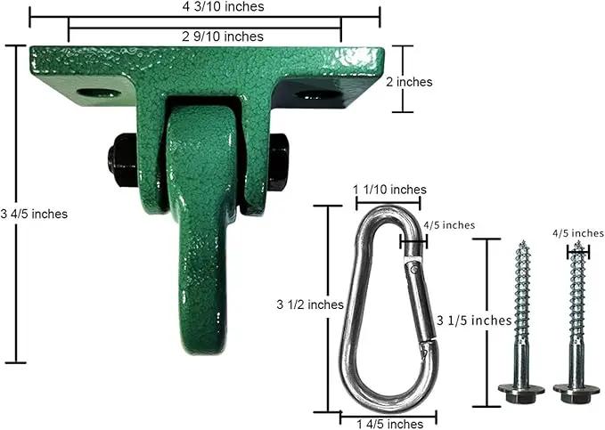 Heavy Duty Green Swing Hangers Screws Bolts Included Over 5000 lb Capacity Playground Porch Yoga Seat Trapeze Wooden Sets Indoor Outdoor 2 Pack by GreenHaven Gardens