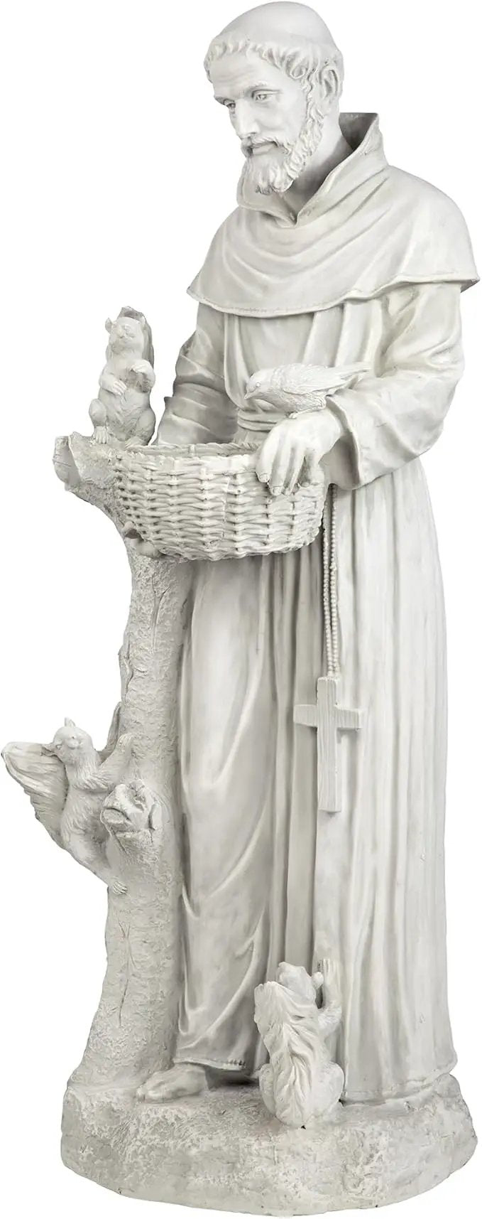 Design Toscano Nature's Nurturer Francis Assisi Religious Garden Decor Statue Bird Bath Feeder, Large, 37 inch, Cast Stone Resin, Antique Stone Finish by GreenHaven Gardens