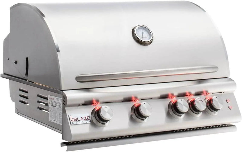 Blaze Premium LTE Built-in Propane Gas Grill | 40-Inch 5-Burner BBQ with Rear Infrared Burner & Grill Lights | 304 Stainless Steel Construction BLZ-5LTE2-LP by GreenHaven Gardens