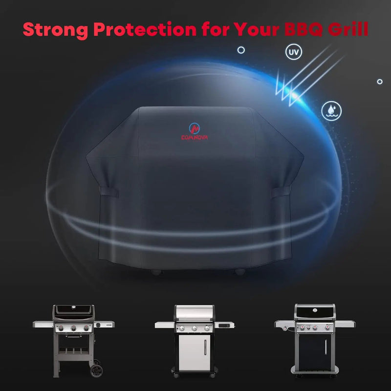 Comnova Grill Cover 55 Inch - 600D BBQ/Barbecue Gas Cover for Outdoor Grill Heavy Duty and Waterproof, Weber, Char-Broil, Nexgrill, Monument, Dyna-glo, Brinkmann and More by GreenHaven Gardens