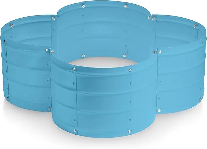 Galvanized Raised Garden Beds Outdoor // 3×3×1 ft Planter Raised Beds for Gardening, Vegetables, Flowers // Large Metal Garden Box (Teal) // Patented Tool-Free Design by GreenHaven Gardens