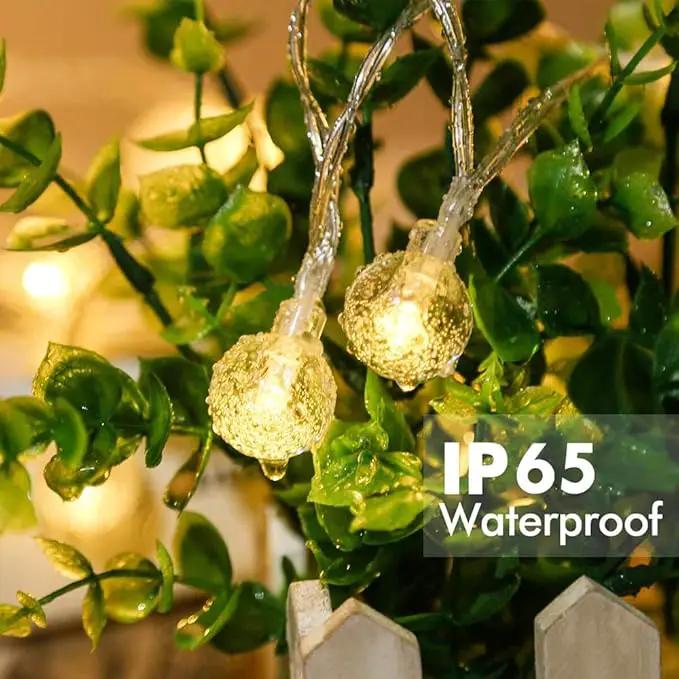 YoTelim Globe String Lights Battery Operated ，2 Pack 26.2FT 60 LED Cool White Water Proof Crystal Ball Outdoor String Lights with Remote Control for Home, Patio,Party, Christmas, Garden Decor by GreenHaven Gardens