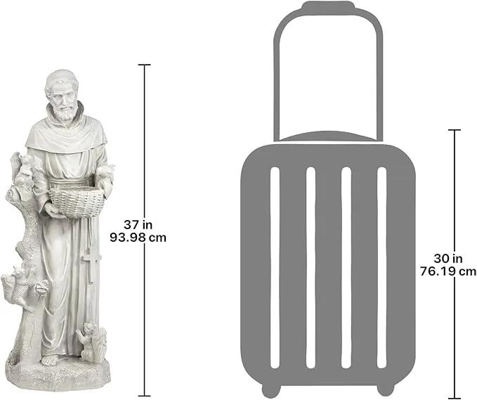 Design Toscano Nature's Nurturer Francis Assisi Religious Garden Decor Statue Bird Bath Feeder, Large, 37 inch, Cast Stone Resin, Antique Stone Finish by GreenHaven Gardens