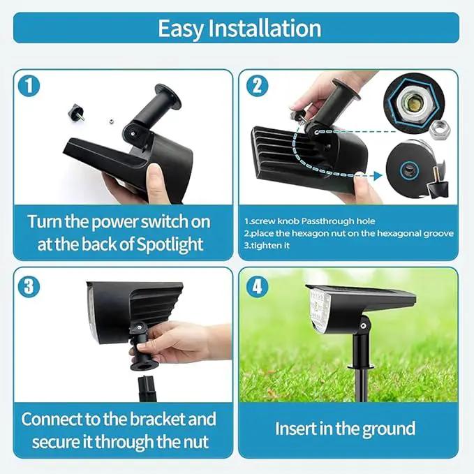 Jior Solar Lights for Outside,Solar Lights Outdoor Waterproof IP65, 2-in-1 Adjustable Solar Landscape SpotLights Wall Lights for Garden Yard Driveway Walkway Pool Patio 6 Pack (Warm White) by GreenHaven Gardens