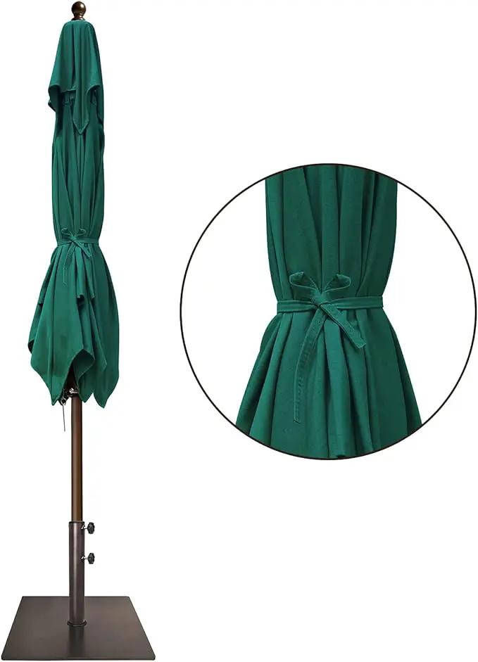 EliteShade USA 10-Year-Non-Fading 6x6Ft Square Market Umbrella Patio Outdoor Table Umbrella with Ventilation, Forest Green by GreenHaven Gardens