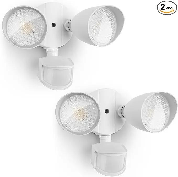 UME 2 Pack 32W 3500 Lumen LED Security Lights Motion Sensor Light Outdoor, 5000K Daylight, IP65 Waterproof, Dusk to Dawn, Motion Detector Flood Light for Garage, Yard, Porch-White by GreenHaven Gardens