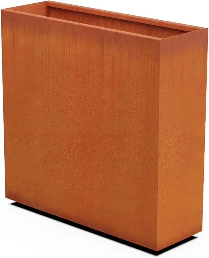 Corten Steel Planter Rectangle Outdoor Metal Garden Box Heavy Duty | Made in USA | Fully Assembled by GreenHaven Gardens