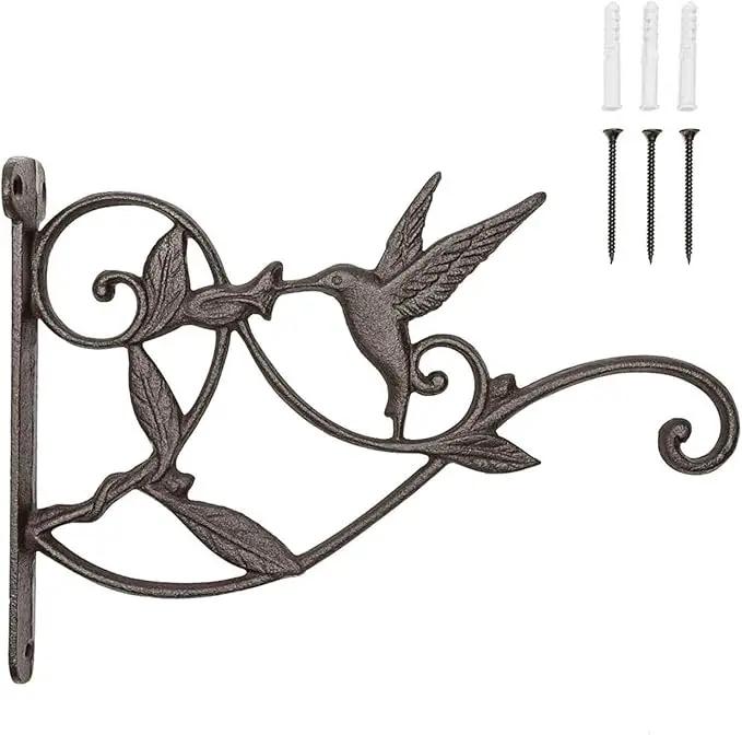 Mkono Hanging Plant Bracket Hook Iron Decorative Plant Hanger for Flower Basket Bird Feeder Wind Chime Lanterns, 2 Pack by GreenHaven Gardens