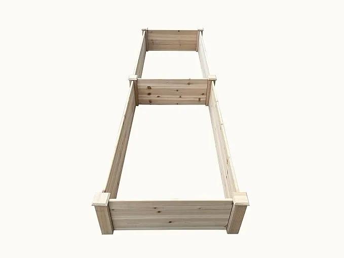 BTExpert 8ft x 2ft Horticulture Raised Garden Beds Elevated Planting Divisible Large Wooden Planter Box Kit Stand for Vegetable Herbs Flower Backyard Patio Balcony Bed Liner Outdoor Clear Natural Wood by GreenHaven Gardens