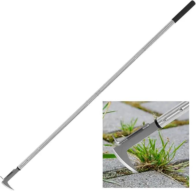 Crack Weeder, Stainless Steel Manual Crevice Weeding Tool, Long Handle Weed Grabber Remover, L-Shaped Manual Weeder Puller, Durable Crevice Weeding Tool for Sidewalk Garden Patio Lawn by GreenHaven Gardens
