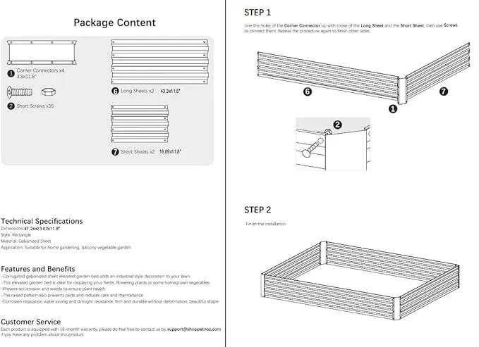 4x2x1ft Metal Raised Garden Bed Kit，Galvanized Garden Bed Box for Vegetables, Flowers, Herbs, and Succulents,60 Gallon Capacity - Green by GreenHaven Gardens