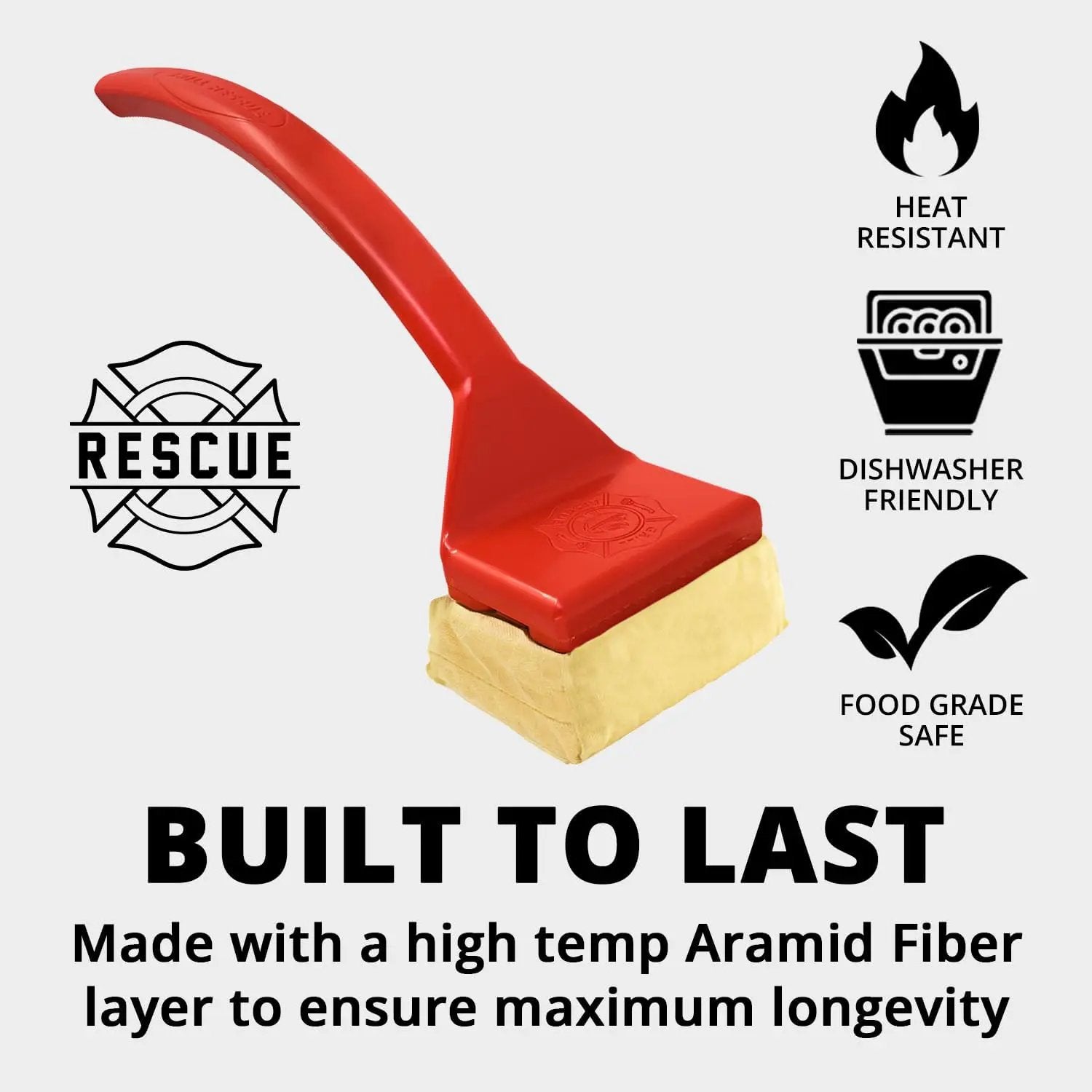 Grill Rescue BBQ Replaceable Scraper Cleaning Head, Bristle Free - Durable and Unique Scraper Tools for Cast Iron or Stainless-Steel Grates, Barbecue Cleaner (Non Scraper Brush) by GreenHaven Gardens