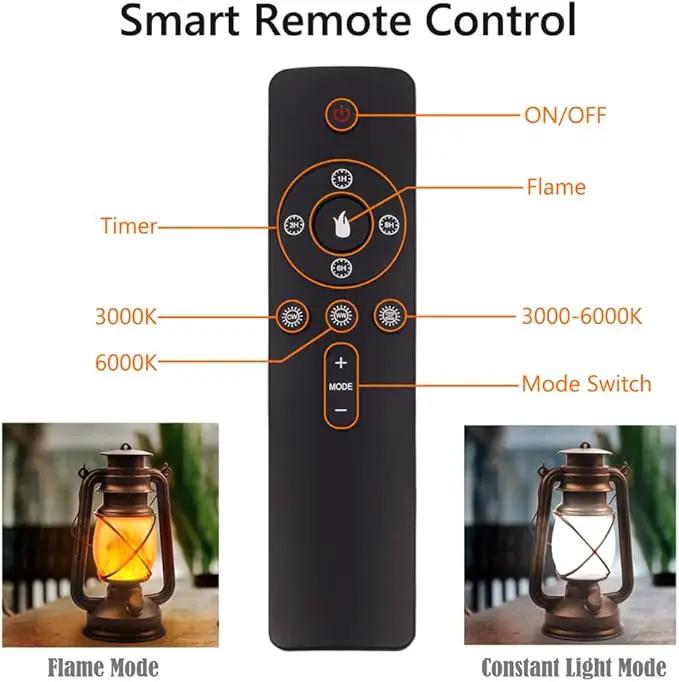 Lantern LED Battery Powered Camping Lamp Outdoor Hanging Lantern Flickering Flame Rechargeable Retro Lanterns Remote Control 4 Modes Light Non-Solar 2 Pack by GreenHaven Gardens