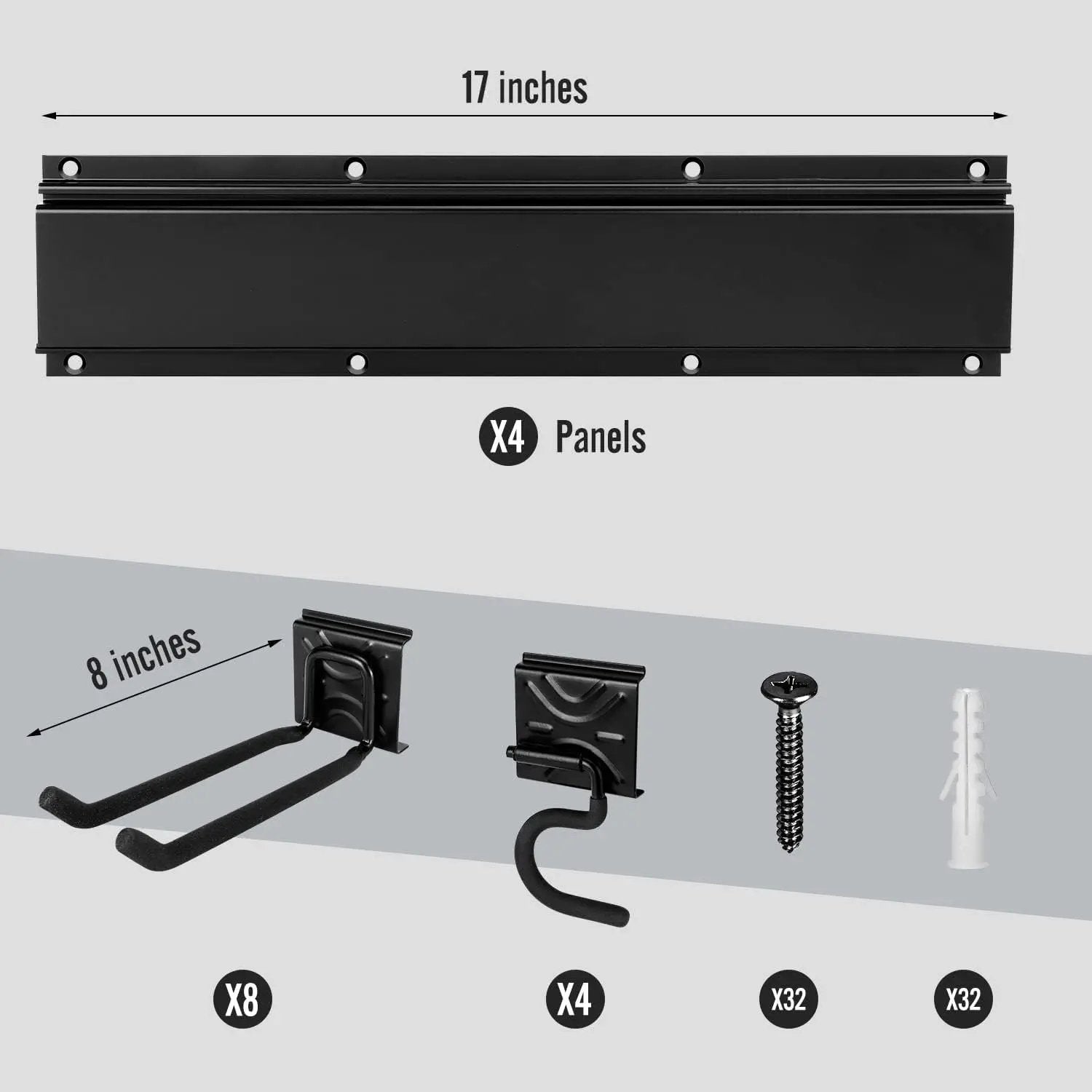 Garage Garden Tool Storage Rack Organizer Wall Mount, Yard Shovel Rack Holder Organization, Heavy-Duty Extra Width Panels for Hanging Landscaping Equipment,Ladders,Sport Gears,Hoses,Lawn Trimmer by GreenHaven Gardens