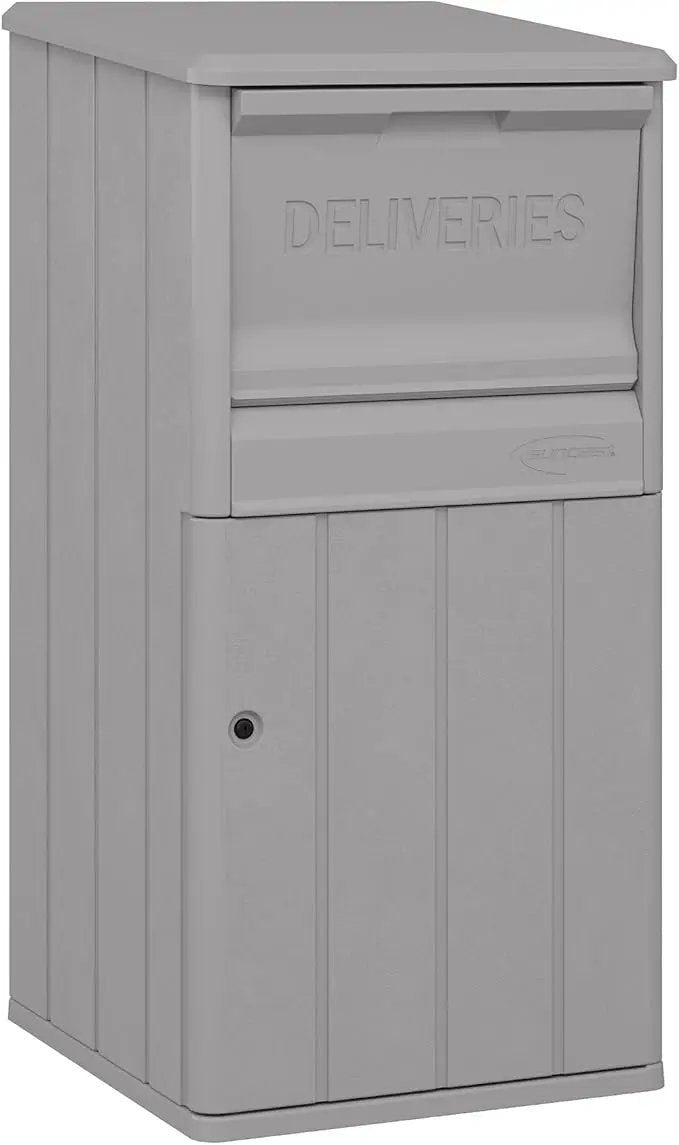 Suncast 33.5-Gallon Capacity Package Delivery Box, Parcel Drop Box with Lock, Weather Resistant Outdoor Storage Solution for Secure Package Deliveries, Made in USA by GreenHaven Gardens