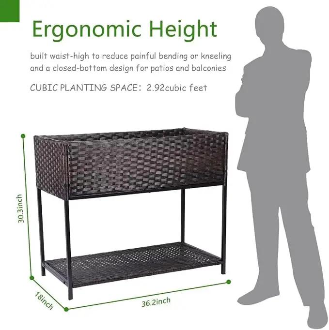 WONDER GARDEN Raised Garden Bed-Planter Box - Elevated Raised Garden Beds Outdoor with Legs & Storage Shelf for Vegetables Flower Herb Backyard Patio by GreenHaven Gardens