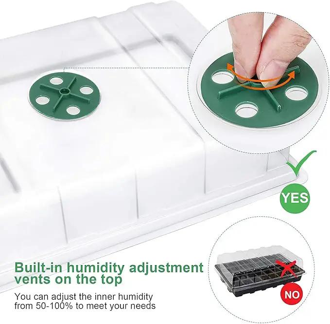 MIXC Seedling Trays Seed Starter Tray, 5-Pack Mini Propagator Plant Greenhouse Grow Kit with Humidity Vented Domes and Base for Seeds' Starting (40 Cells Per Tray, Total 200 Cells), Green by GreenHaven Gardens