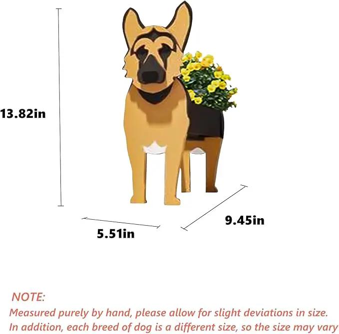 German Shepherd Dog Planter Plant Pots,Cute Garden Dog Flower Planter,Dog Planters Birthday Gifts for Women,Office,Indoor/Outdoor Decor(9.45 * 5.51 * 13.82in) by GreenHaven Gardens
