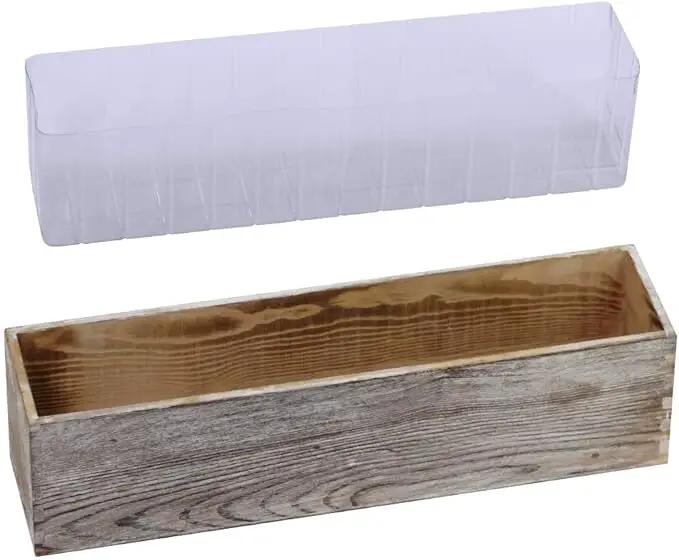 10 Pcs Plastic Planter Liners Clear Rectangular Plastic Liners for Flower Box Planter Window Box Planter 16.2" L x 3" W x 3.5" H for Indoor Outdoor Flower Arrangement Succulent Garden Windowsill Decor by GreenHaven Gardens