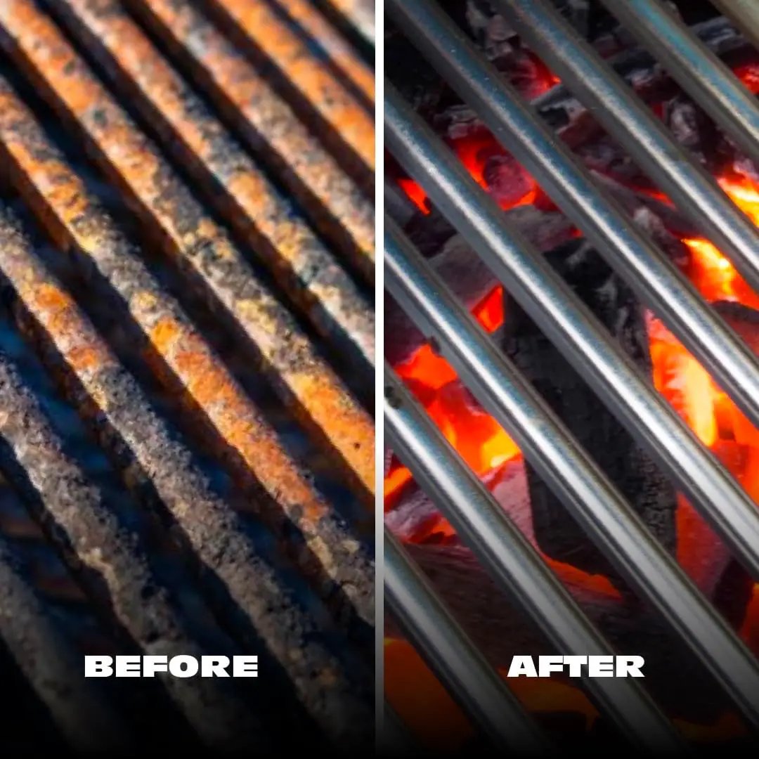 BBQ-AID All Angles BBQ Grill Brush for Outdoor Grill – Cleans All Angles, Large Wooden Handle, and Stainless Steel Bristles - BBQ Brush for Grill Cleaning – Grill Cleaner Brush Safe for BBQ and Grill by GreenHaven Gardens