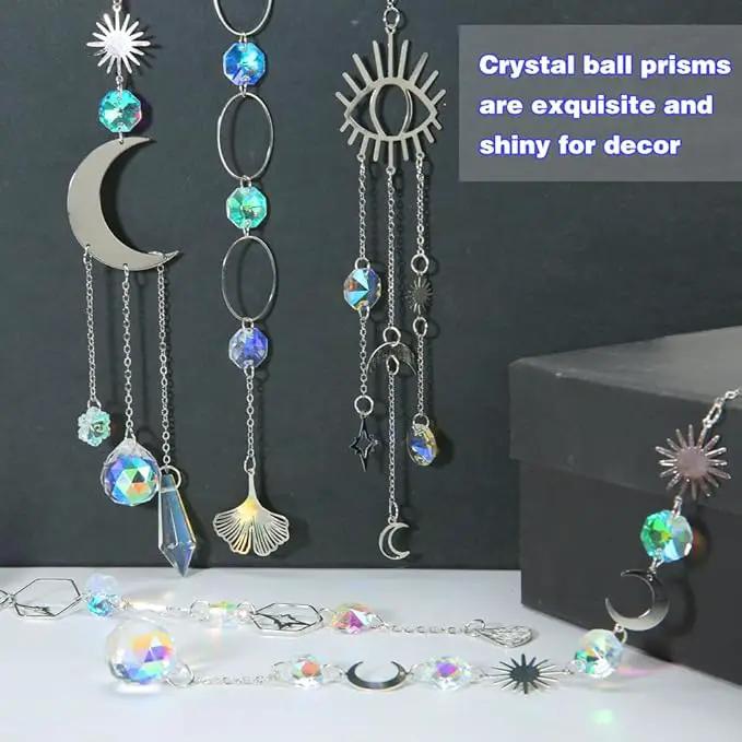 Sun Catchers, 10 Pcs Crystal Suncatcher Prism Hanging Kit with Chain Rainbow Maker Crystals Balls Pendants Ornaments for Indoor Window Outdoor Garden Backyard Patio Car Mirror Christmas Tree Decor by GreenHaven Gardens