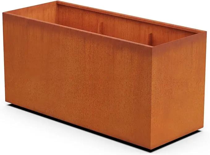 Corten Steel Planter Rectangle Outdoor Metal Garden Box Heavy Duty | Made in USA | Fully Assembled by GreenHaven Gardens