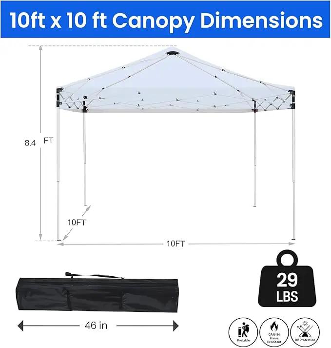 10x10ft Pop Up Canopy Tent,Heavy Duty Waterproof Folding Tent for Camping Parties Events Parties,Outdoor Canopy,Portable Sun Shelter,3 Adjustable Height(Blue) by GreenHaven Gardens