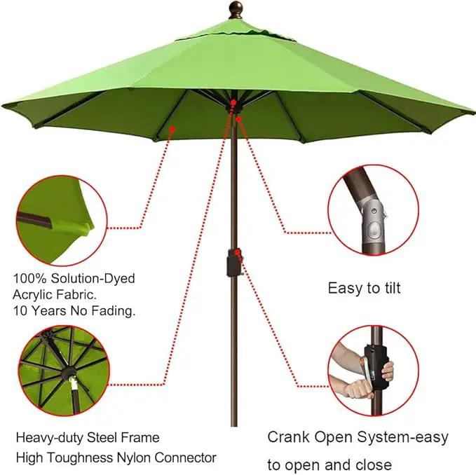 EliteShade USA 10-Year-Non-Fading 9Ft Market Umbrella Patio Umbrella Outdoor Table Umbrella with Ventilation, Macaw Green by GreenHaven Gardens